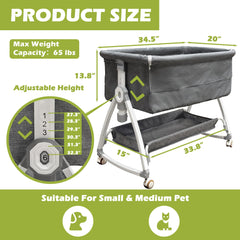 Montex Bedside Cosleeper side-zipper opening enables easy access for pets