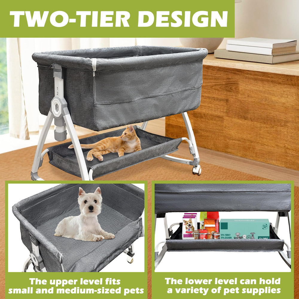 Montex Bedside Cosleeper storage-shelf highlights convenient space for blankets and essentials