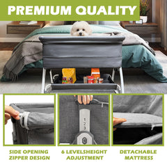 Montex Bedside Cosleeper wheels indicate easy mobility and stable placement