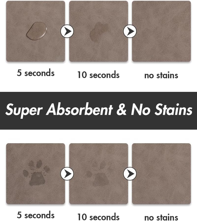 MontVoo absorbent dog water mat quick dry action in use