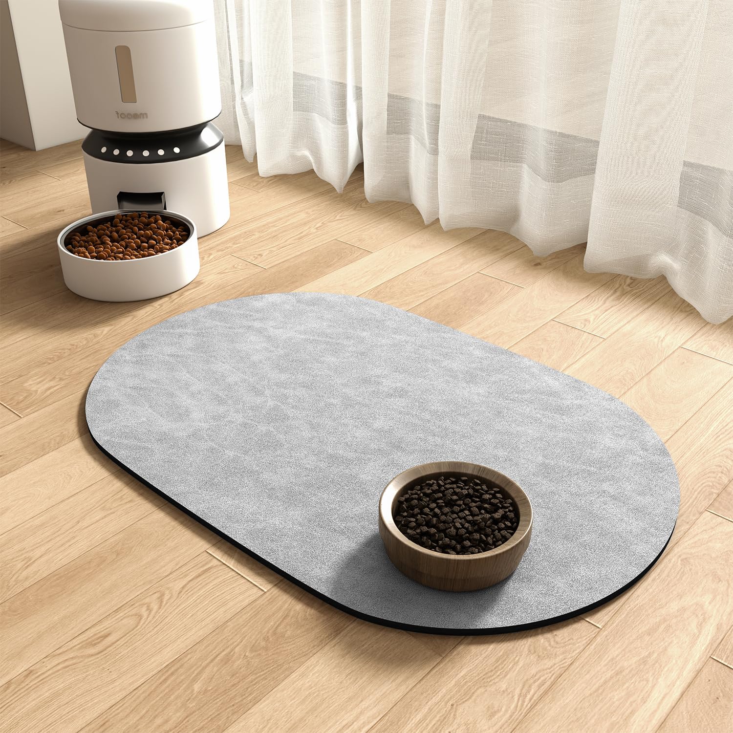 MontVoo absorbent dog water mat top view with quick-dry surface