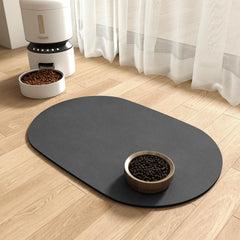 MontVoo absorbent-dog-water-mat absorbs spills to keep bowls tidy.