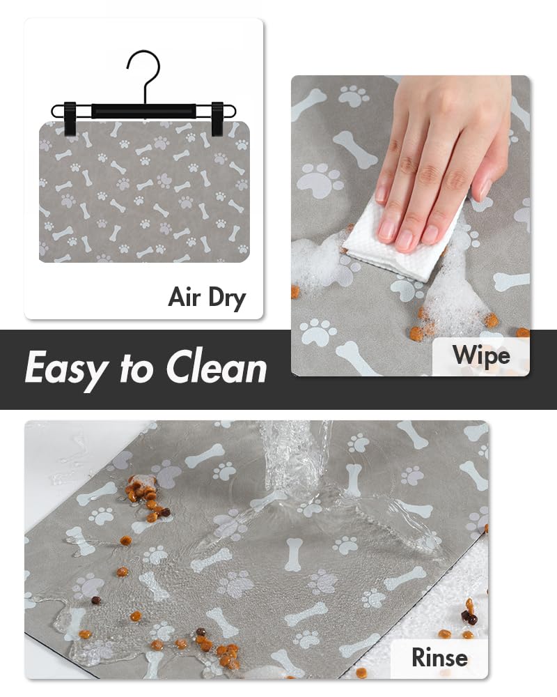 MontVoo dog food mat durable-material resists tears for long-term use