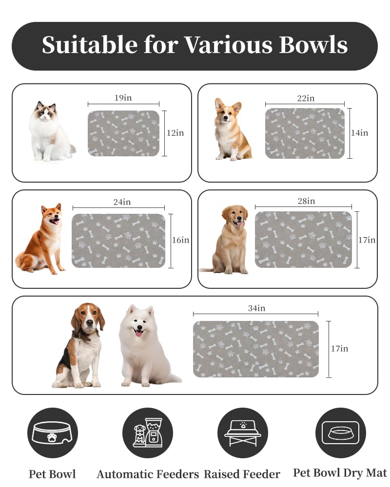 MontVoo dog food mat easy-clean-storage simplifies post-meal tidy ups