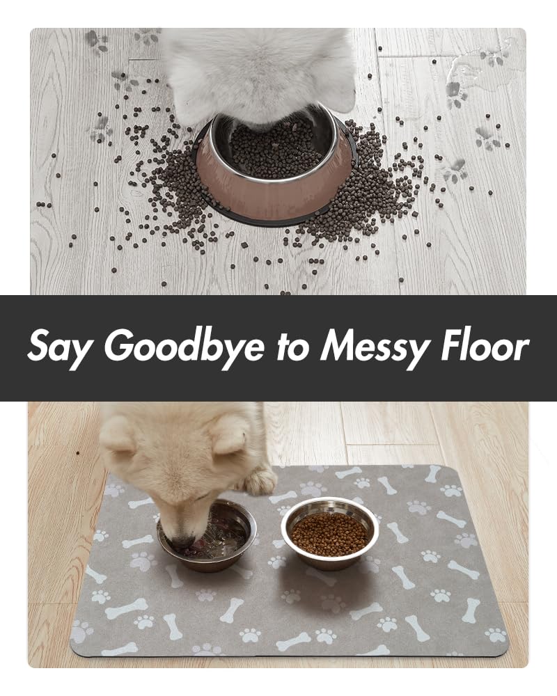 MontVoo dog food mat stain-free feeding area for messy drinkers