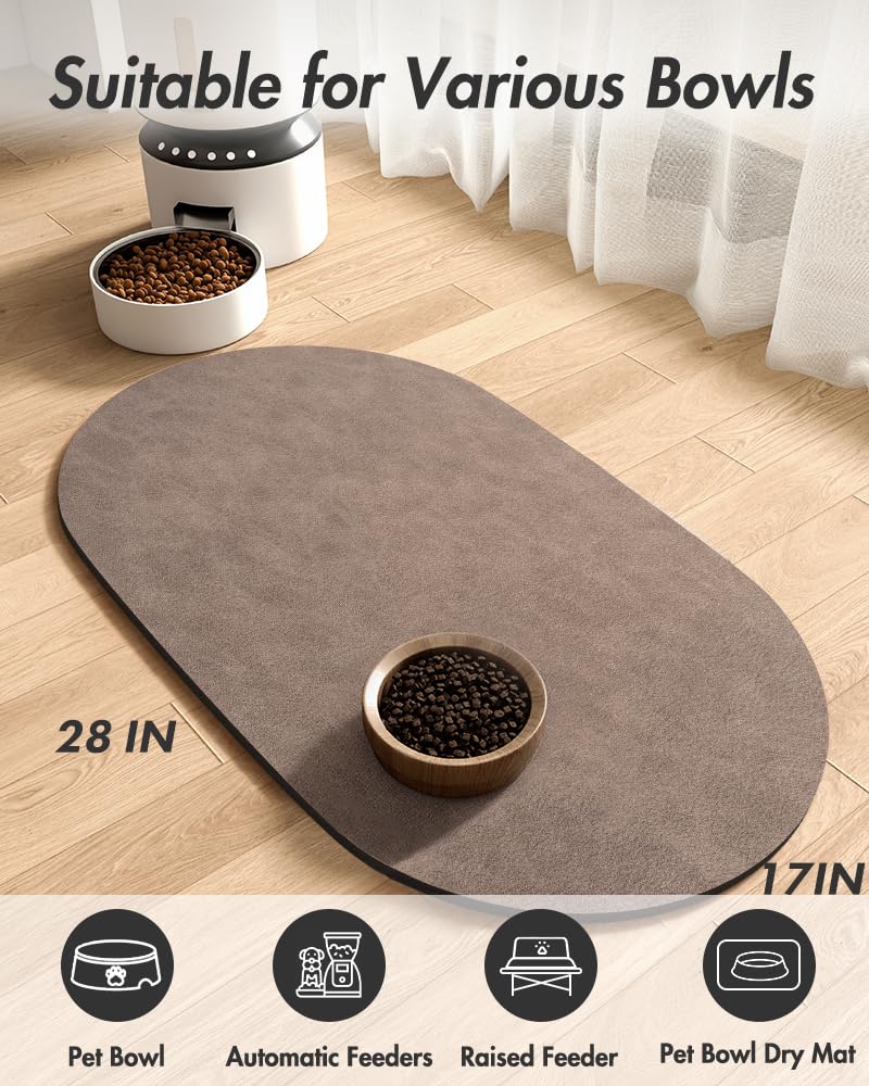 MontVoo pet mat in use during mealtime with bowls