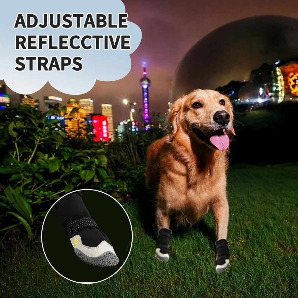 MOOB dog shoes rugged anti-slip sole boosts traction on slippery floors.