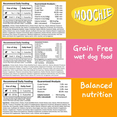 MOOCHIE chicken liver flavor pouch with prebiotics for digestive care.