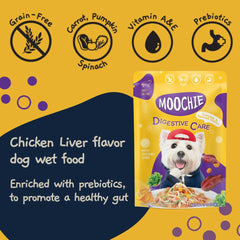 MOOCHIE grain-free ingredients pouch ideal for sensitive stomachs.