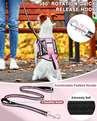 MOOGROU dog leash with two soft padded handles for comfortable control