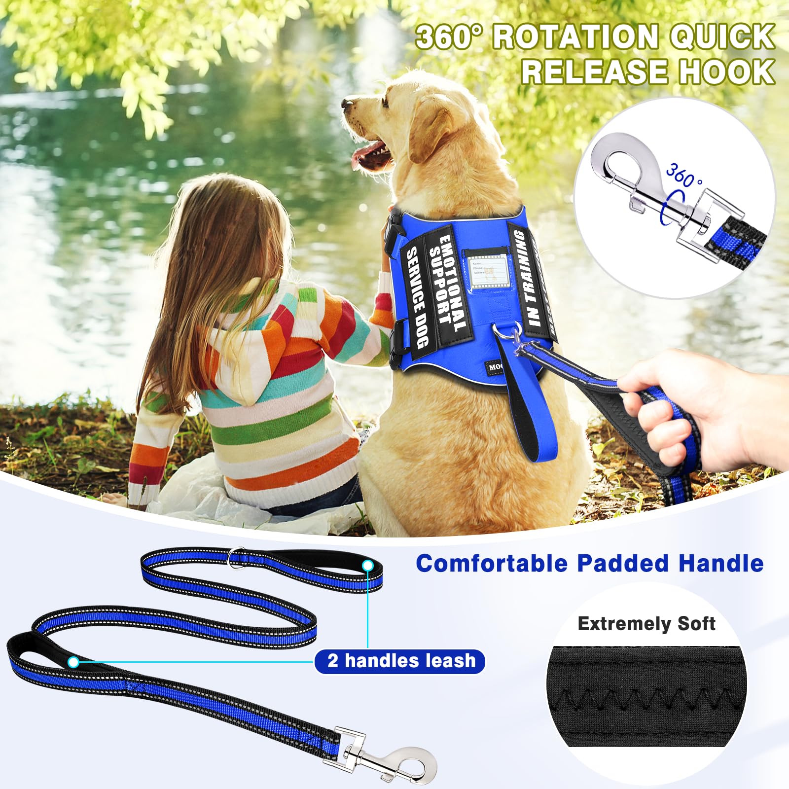 MOOGROU harness close-up with soft padded handle for comfortable walks