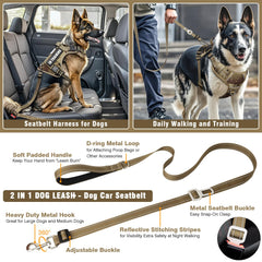 MOOGROU dog leash 2in1 with rotating clip reduces tangling during walks.