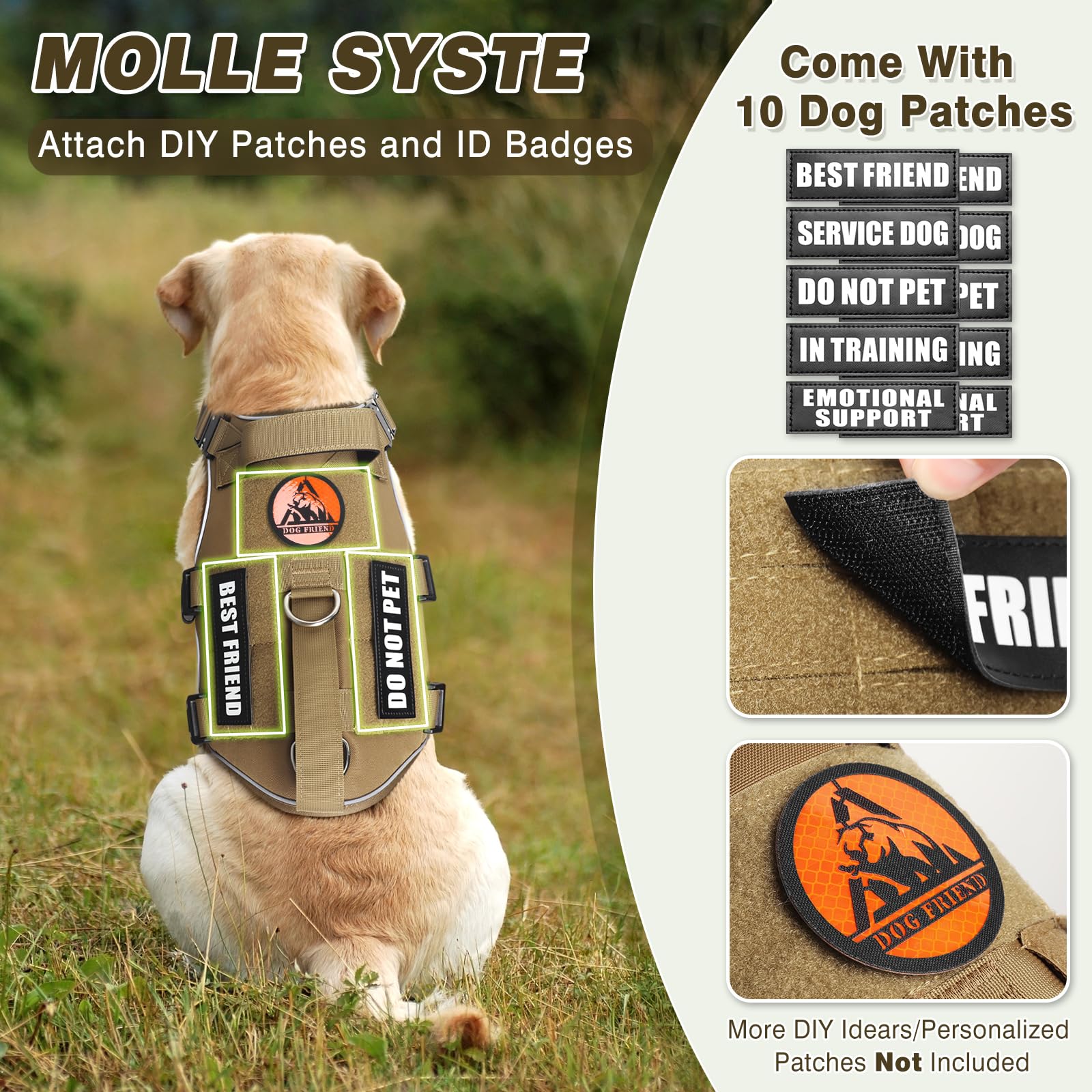 MOOGROU vest features two metal shoulder buckles for strong pull resistance.