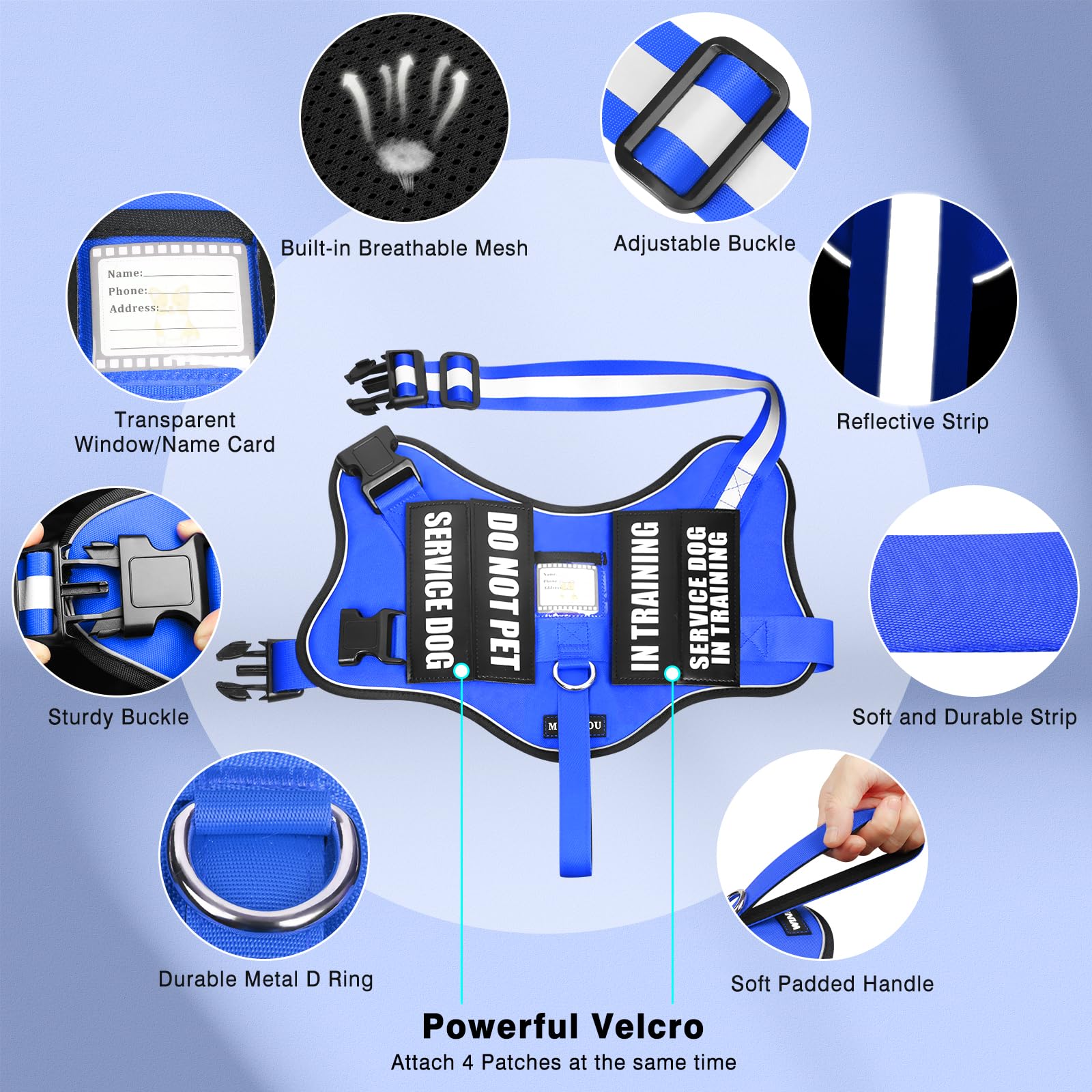 MOOGROU reflective straps on harness boost night time visibility