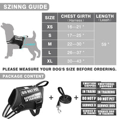 MOOGROU service dog harness set adjustable straps for a snug, comfortable fit