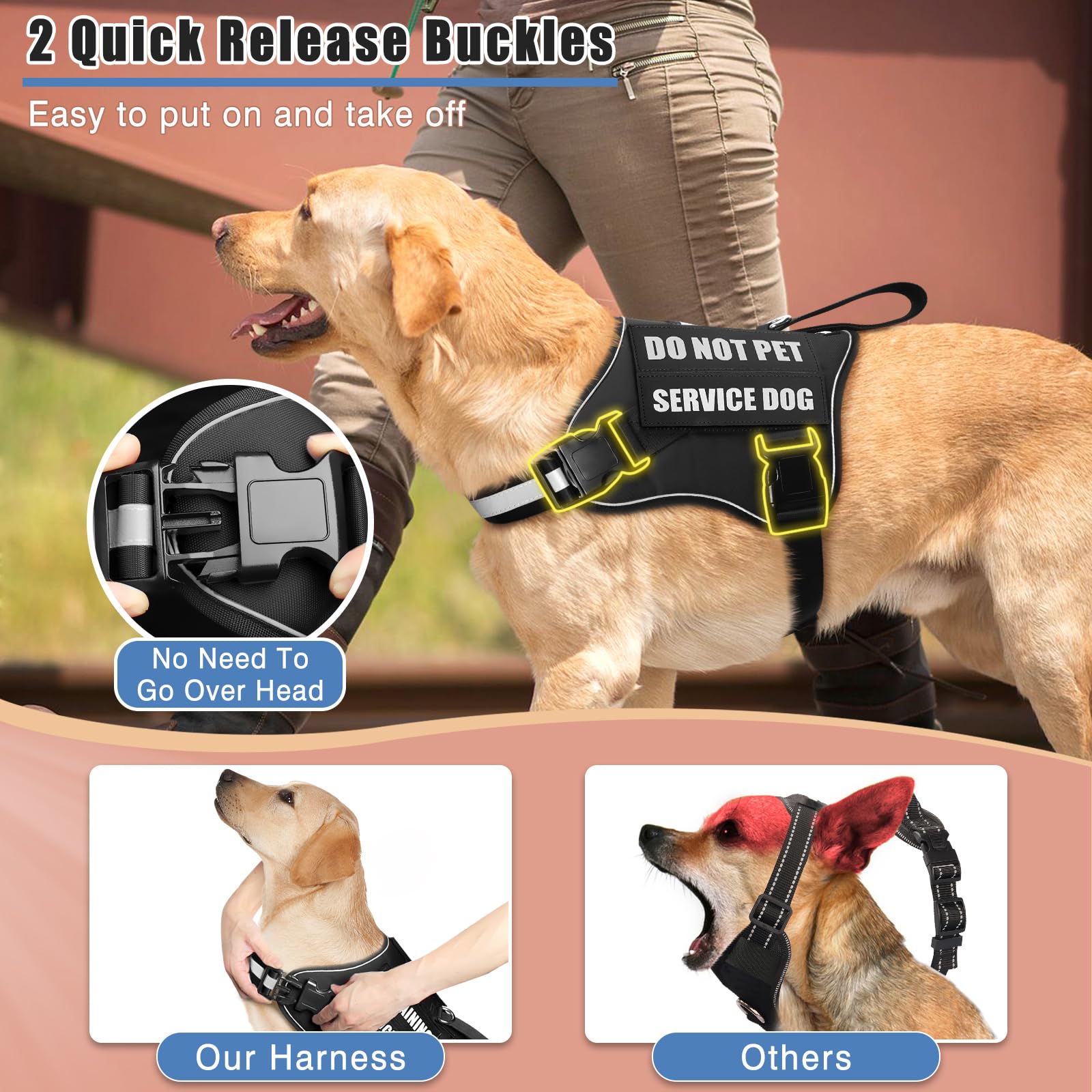 MOOGROU service dog ID tag metal with deep engraving for durable identification.