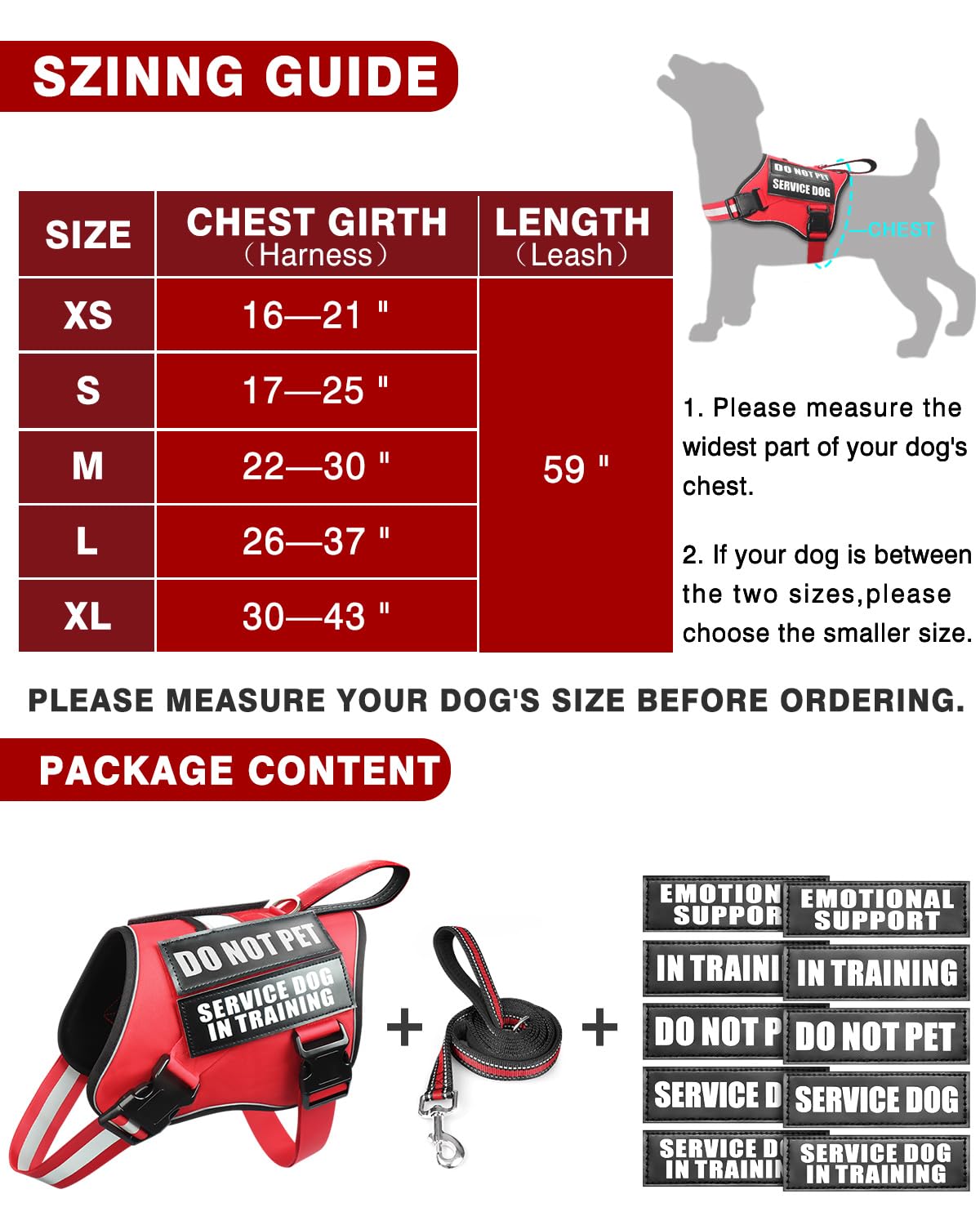 MOOGROU size guide helps you confirm XS fit