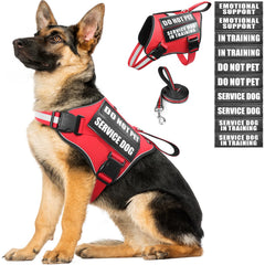 MOOGROU service dog vest harness in red XL for secure, comfortable training sessions.