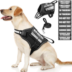 MOOGROU service dog vest harness with reflective straps for safer night walks.