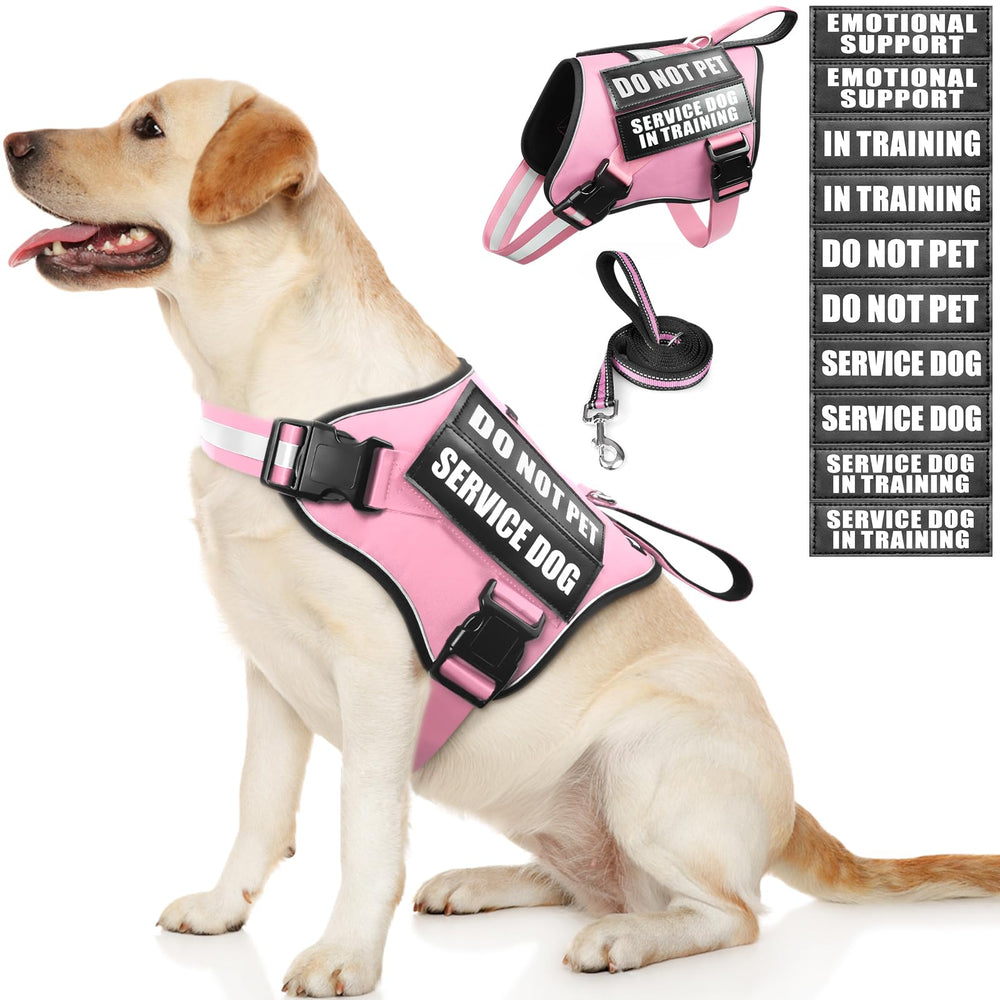 MOOGROU service dog vest pink front view enhances daily visibility