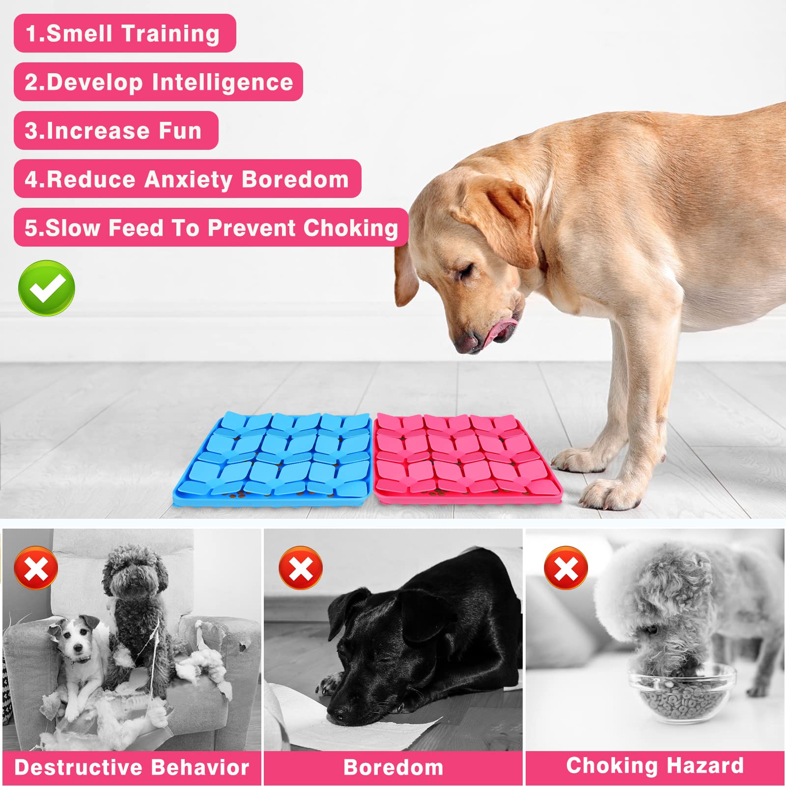 MOOGROU Snuffle Mat dog sniffing treats boosting natural foraging during play.