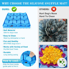 MOOGROU Snuffle Mat food-grade silicone surface easy to clean after meals.