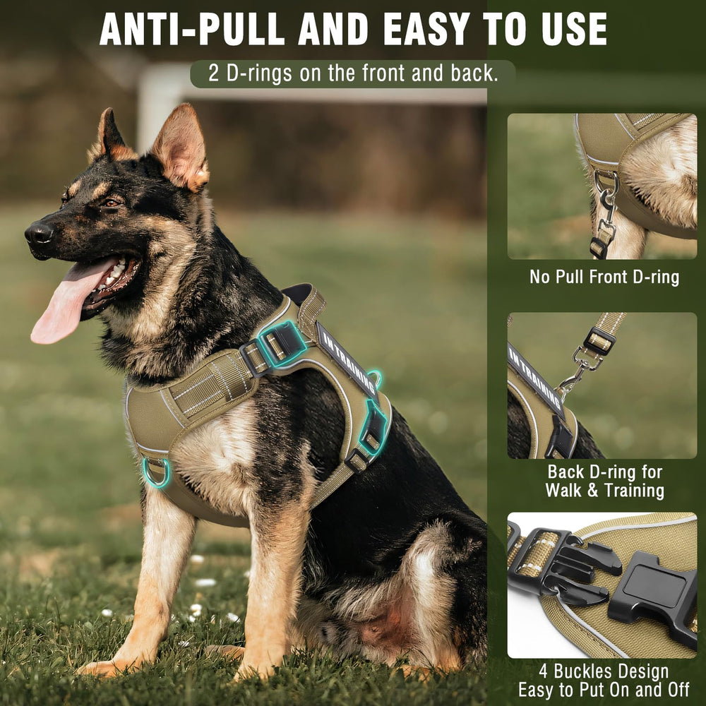 MOOGROU harness adjustable straps enable precise, comfortable sizing for large breeds.