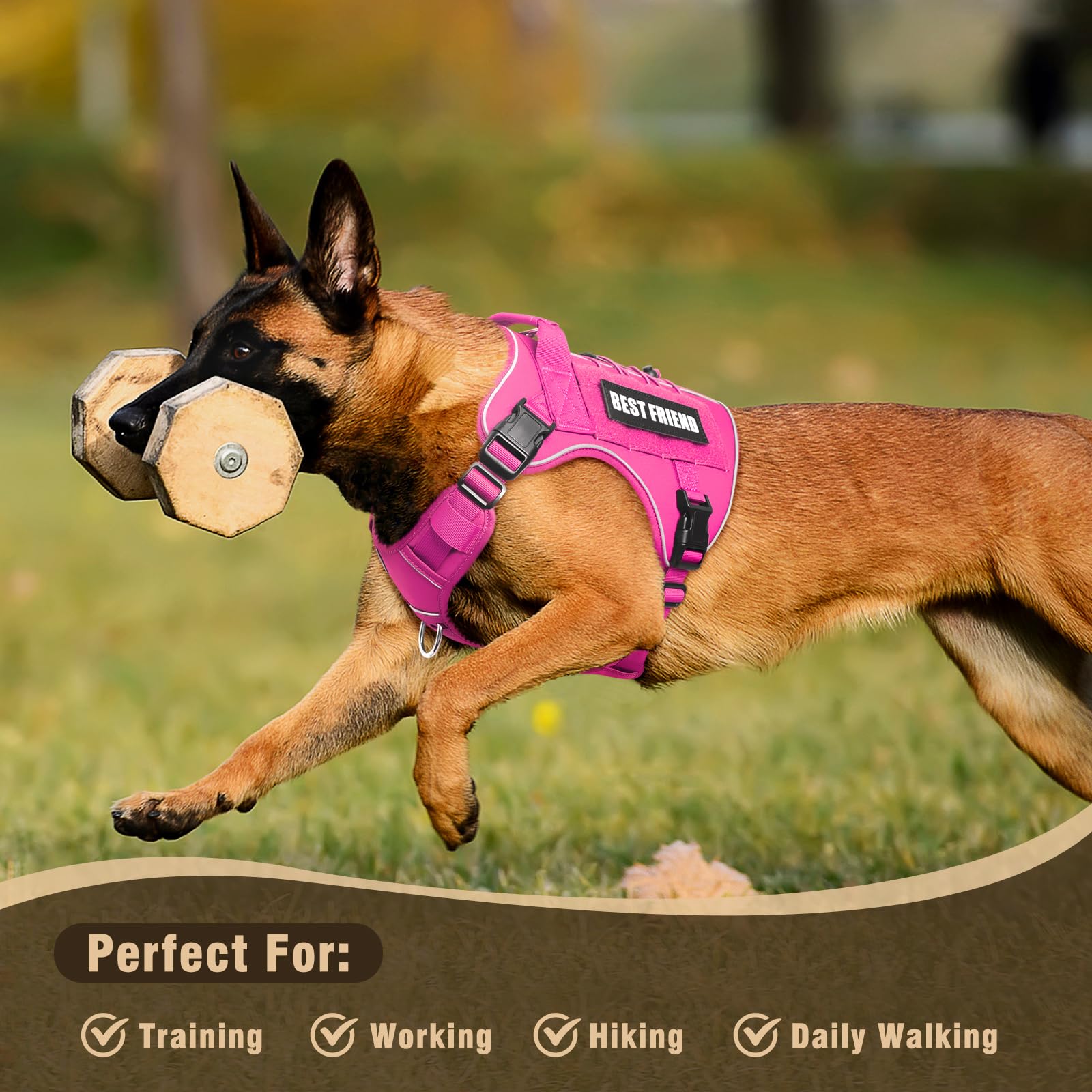 MOOGROU Tactical harness pink color option shown for style and visibility.
