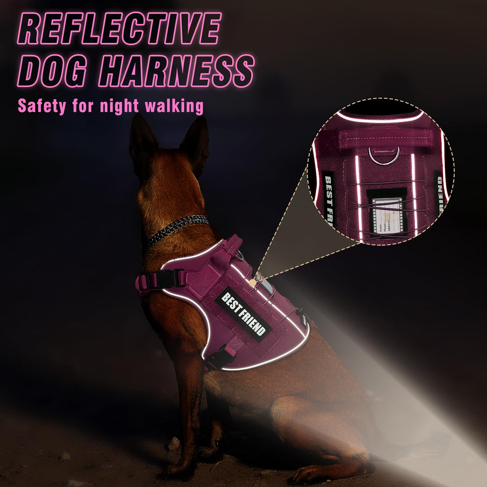 MOOGROU Tactical harness reflective strip for evening visibility during walks.