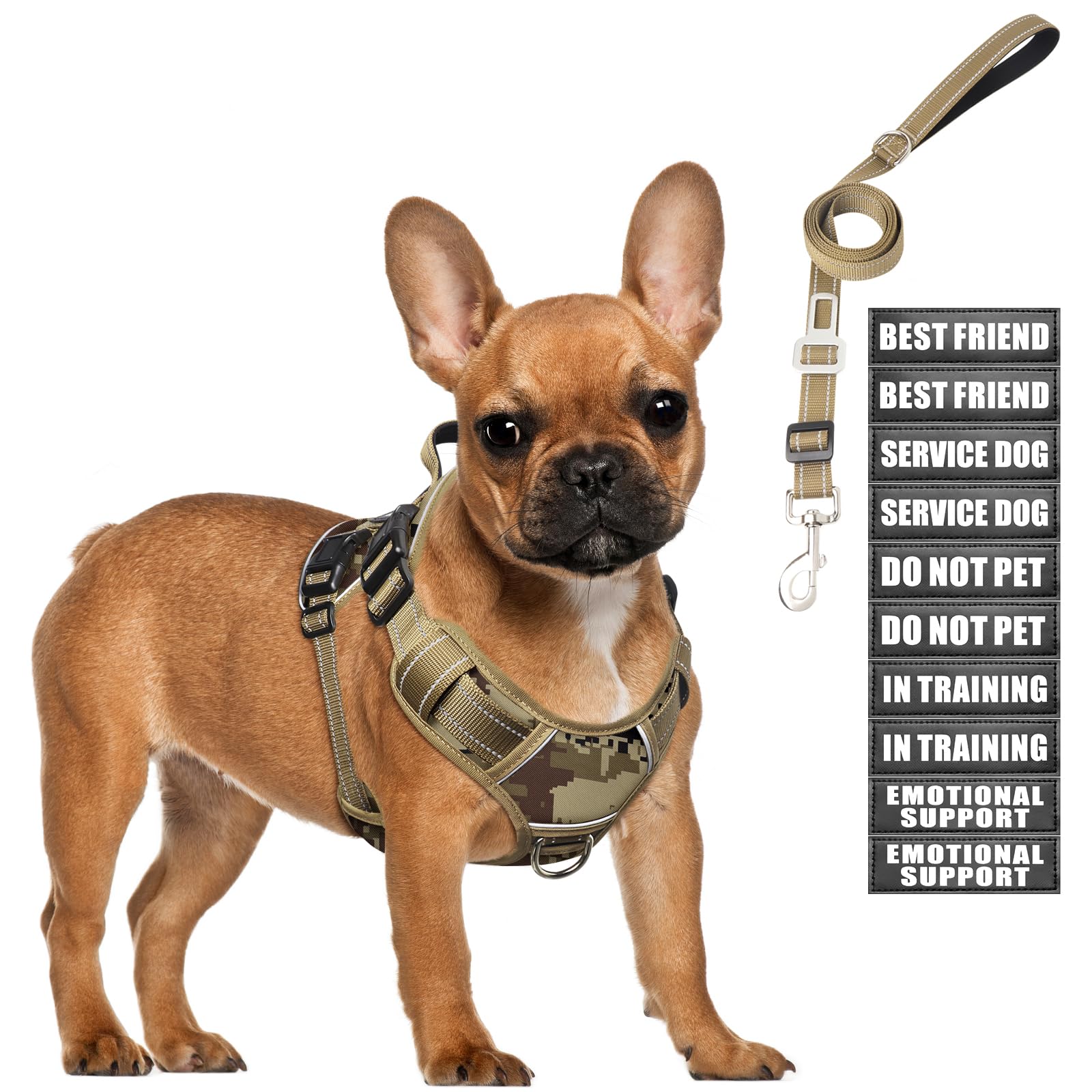 MOOGROU tactical dog harness vest with adjustable straps for a secure, comfortable everyday fit.