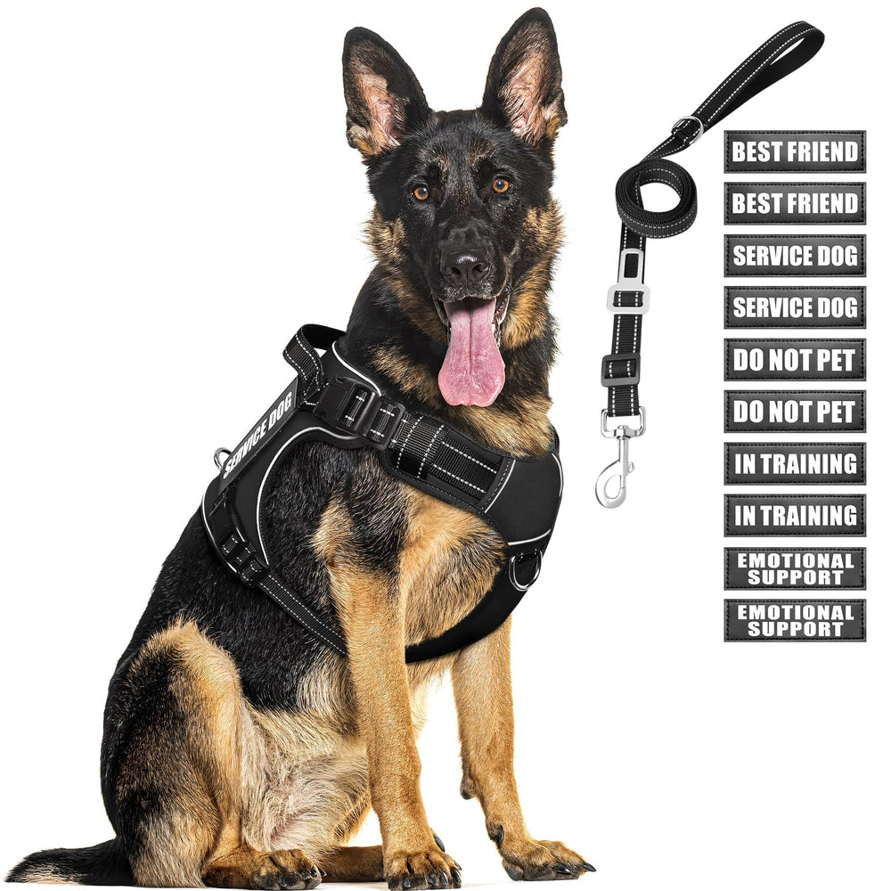 MOOGROU tactical dog harness XL provides secure control during training.