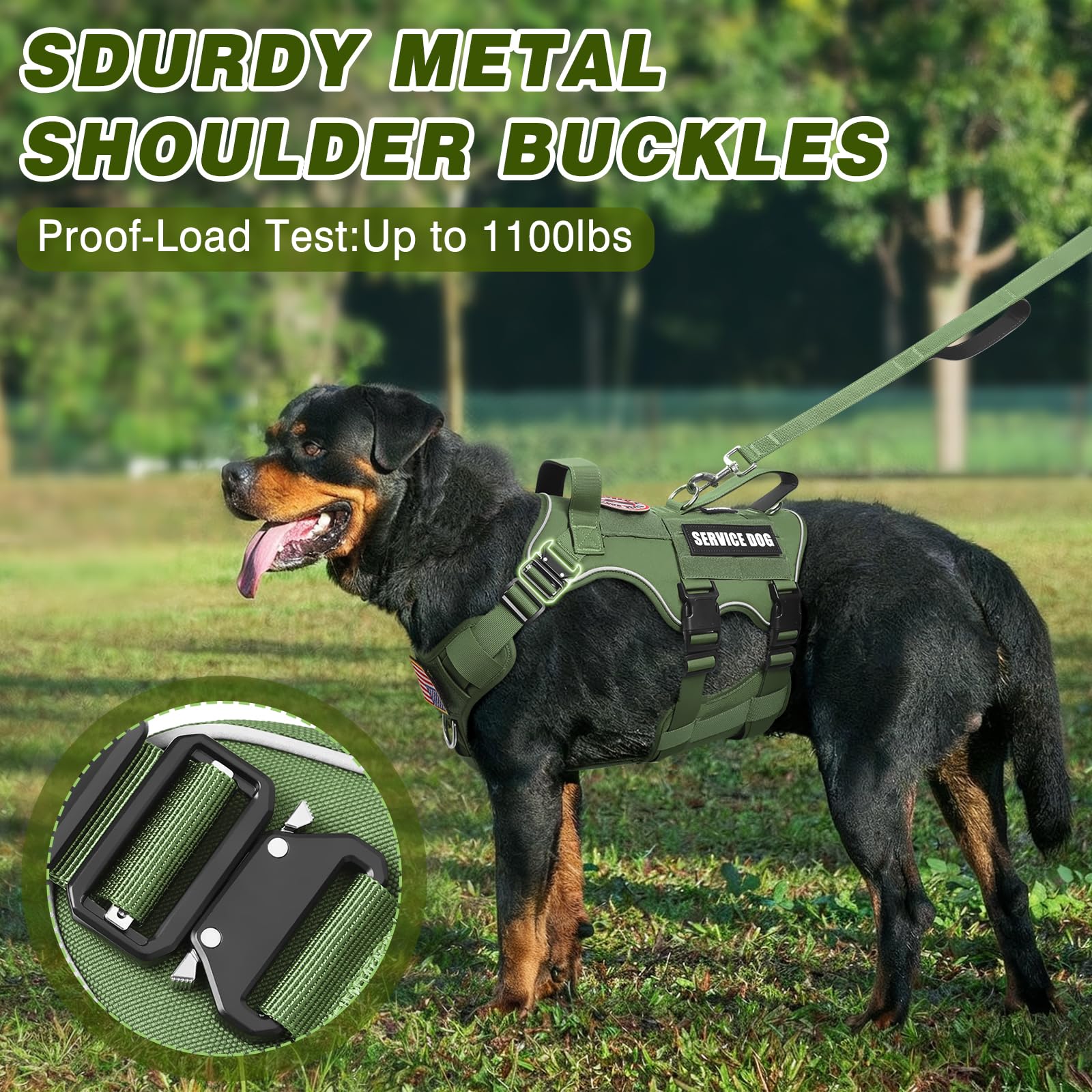 MOOGROU tactical dog vest back with patches signaling roles
