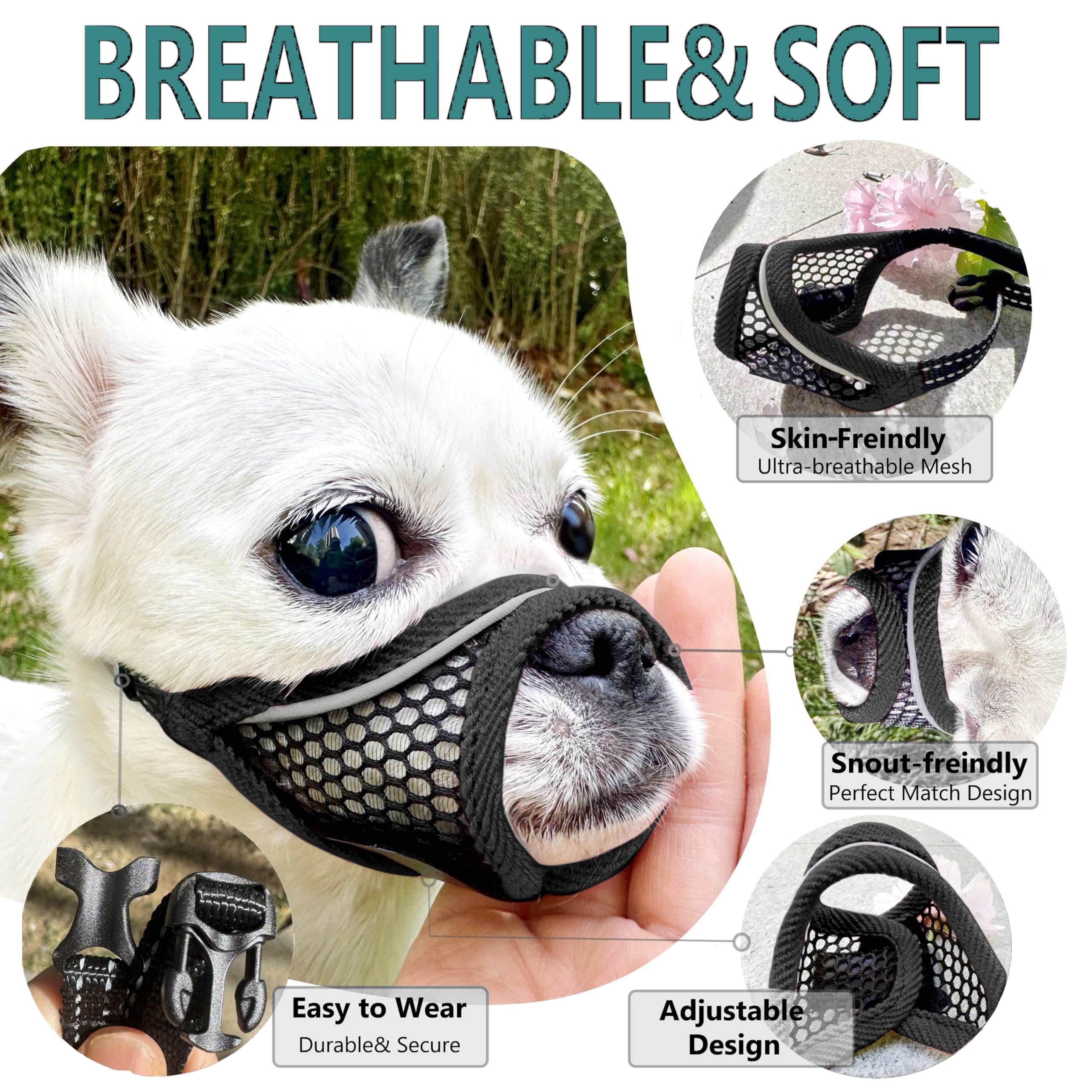 MoiiLavin bozal de malla para perros pequeños, respiración mejorada y confort