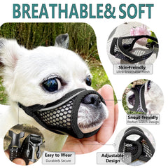MoiiLavin bozal de malla para perros pequeños, respiración mejorada y confort