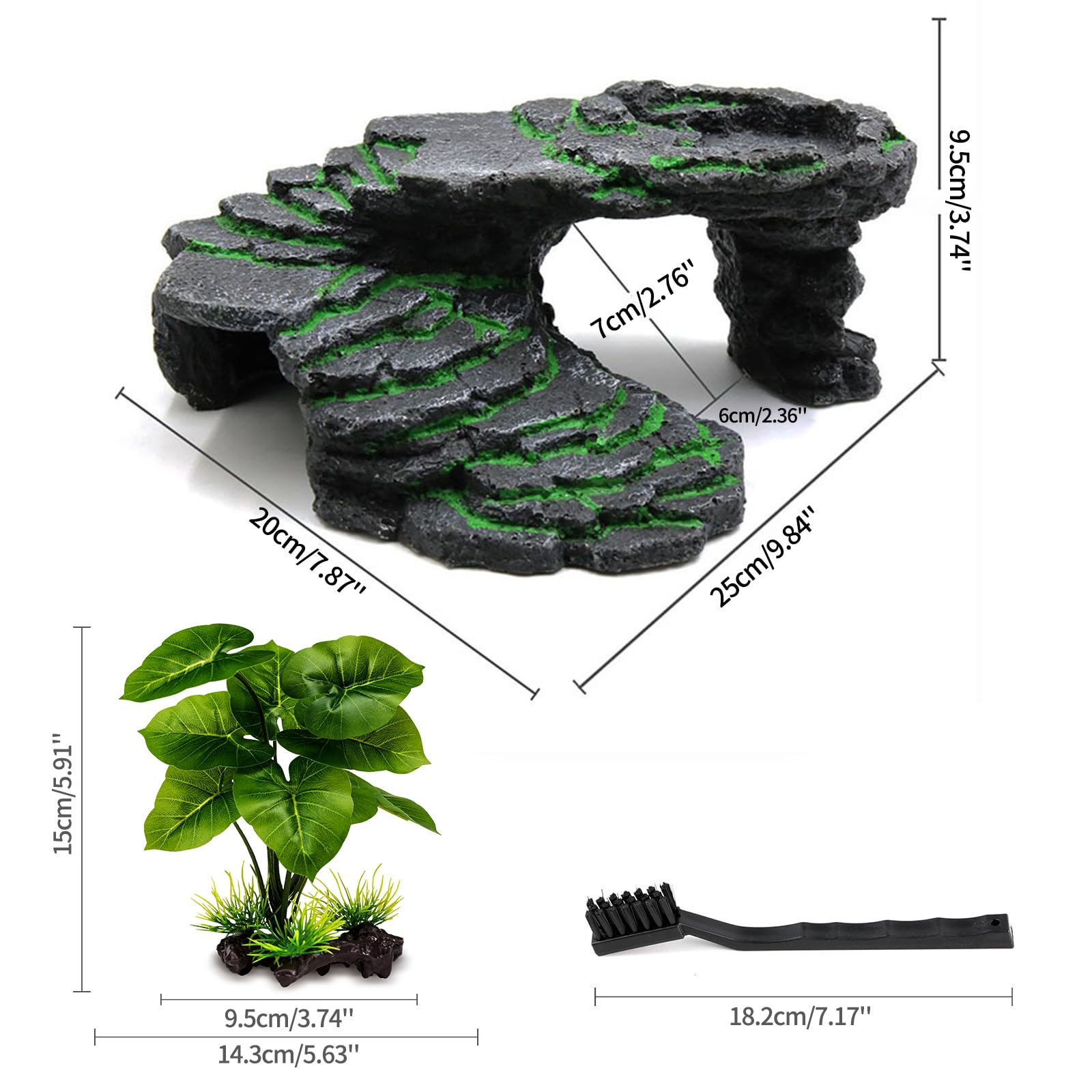 MoonOrange Turtle Basking Platform in aquarium scene for safe climbing on resin perch.