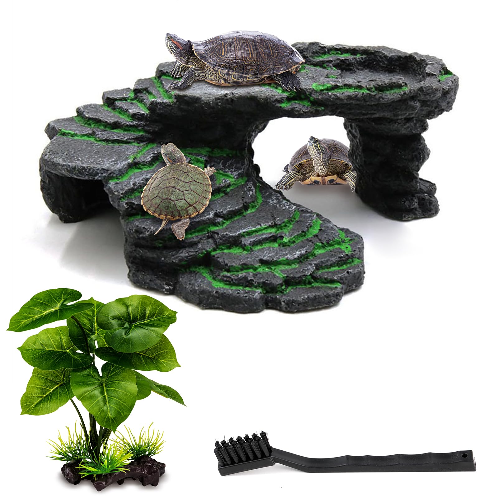 MoonOrange Turtle Basking Platform close-up, natural basking spot for warmth and rest.