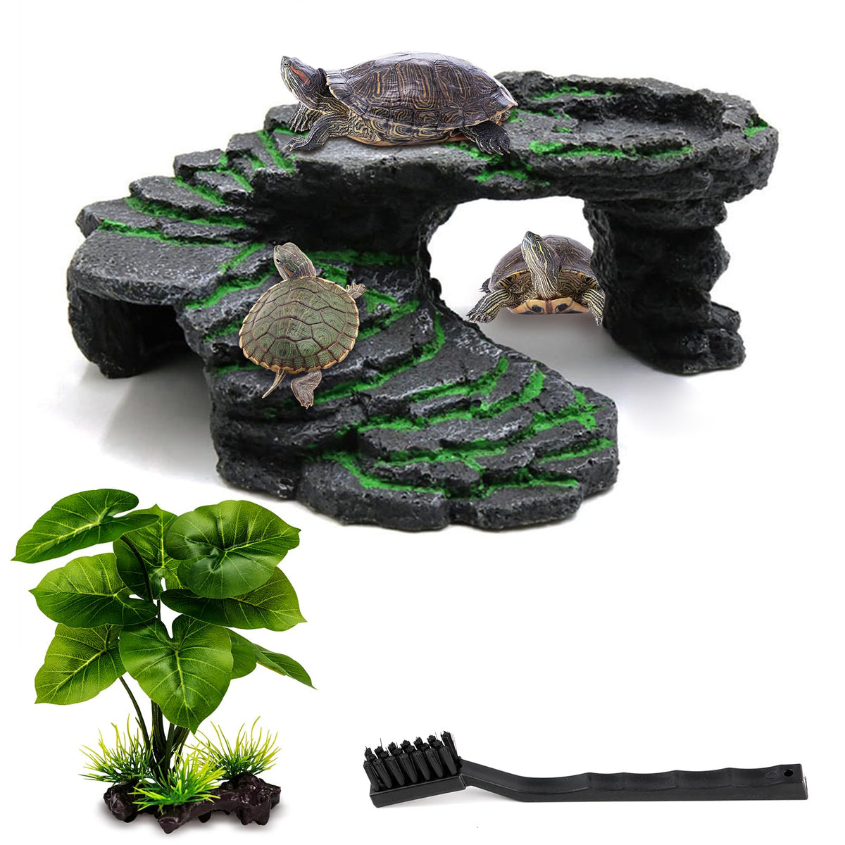 MoonOrange Turtle Basking Platform close-up, natural basking spot for warmth and rest.