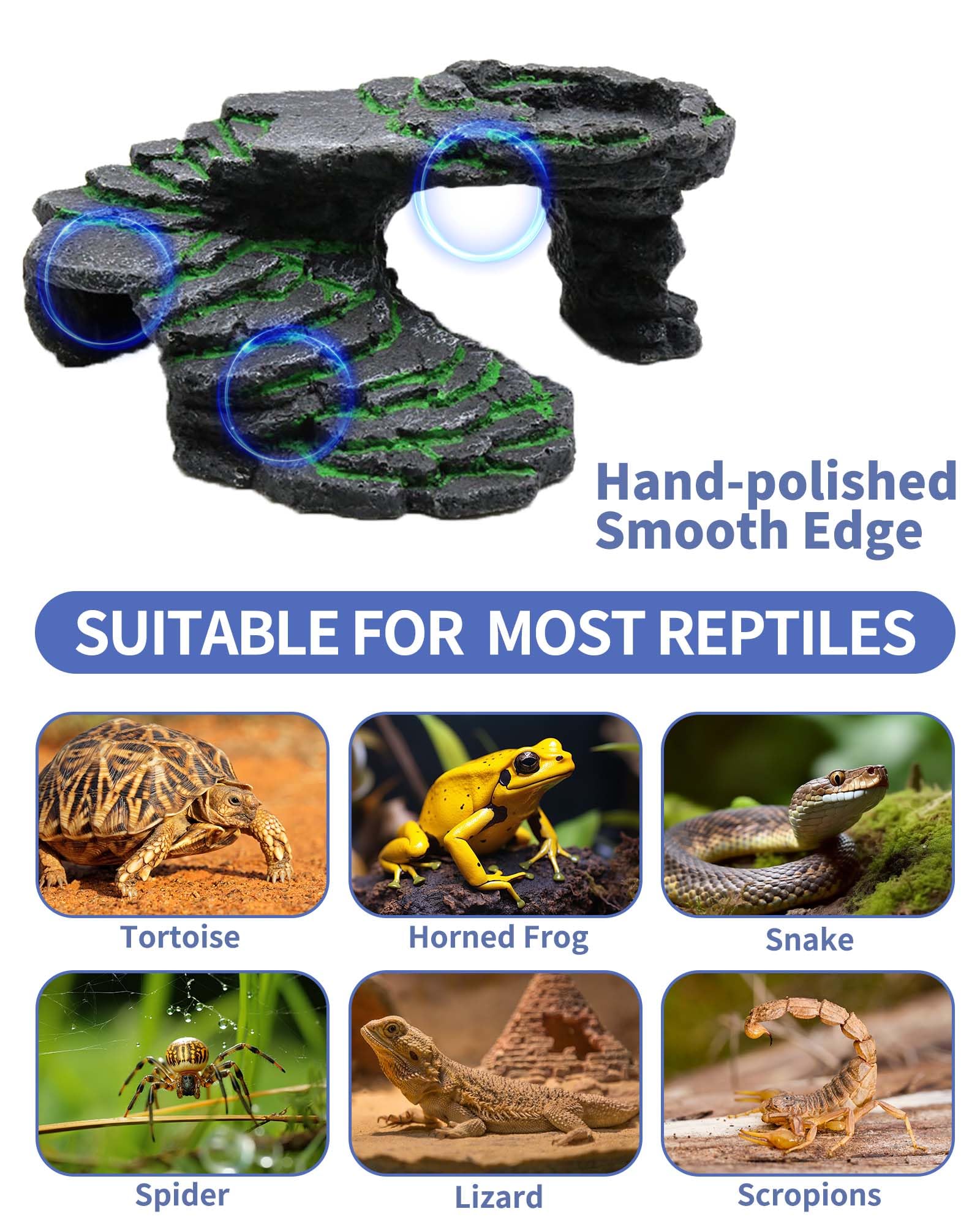 MoonOrange Turtle Habitat Rock Design presents lifelike environment for basking.
