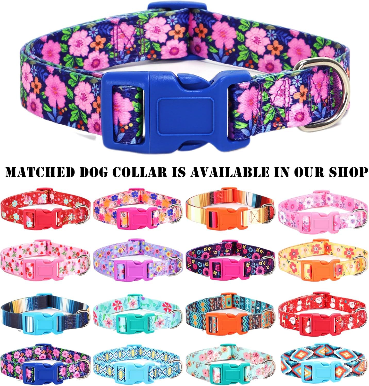 Moonpet Step-In Harness dark flower detailed strap showcases secure closures.
