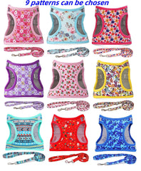 Moonpet Step-In Harness Romantic Sakura adjustable straps shown for precise fit.