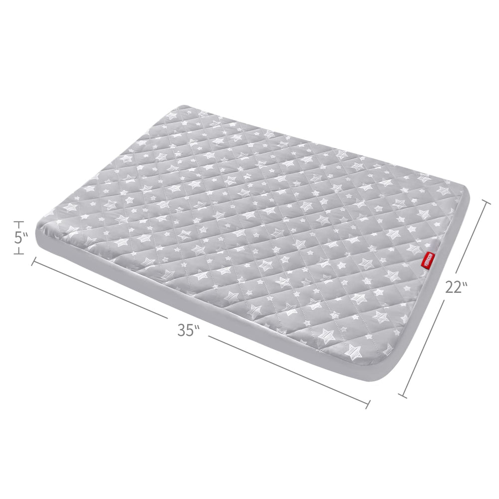 Moonsea 22x35 inch fit covers standard beds up to 5 inches deep.