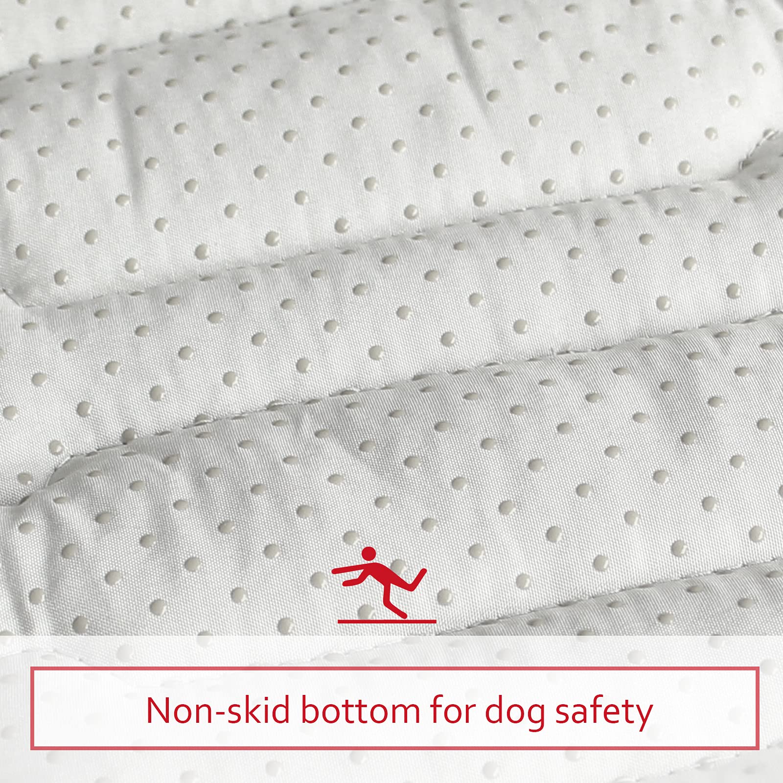 Moonsea anti-slip bottom dog pad—prevents shifting on hardwood floors.