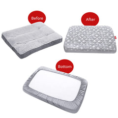 Moonsea elastic-band fit demonstrating snug fit on 32x44 bed