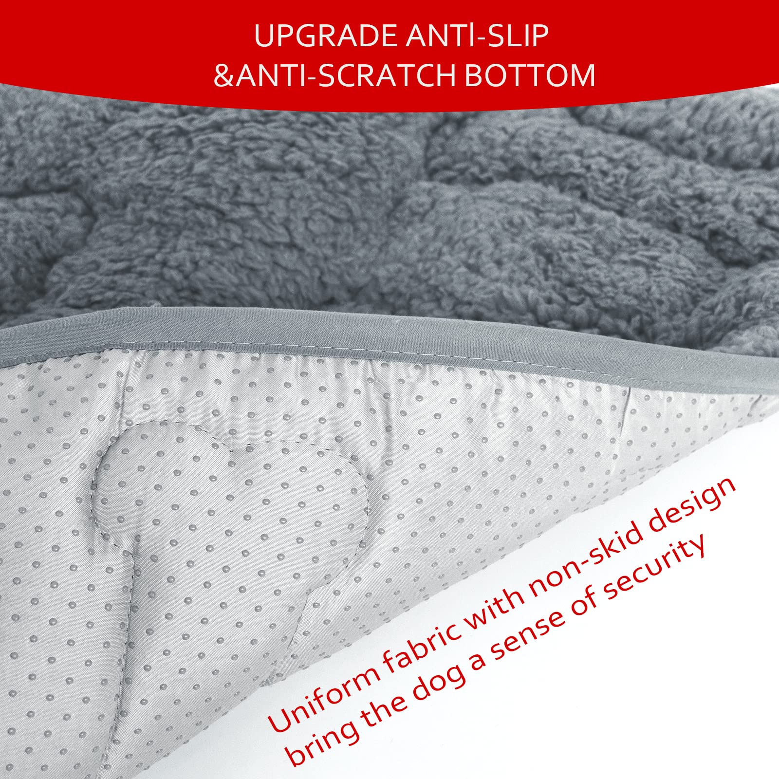 Moonsea dog bed crate mat anti-slip-bottom grips floors for secure naps