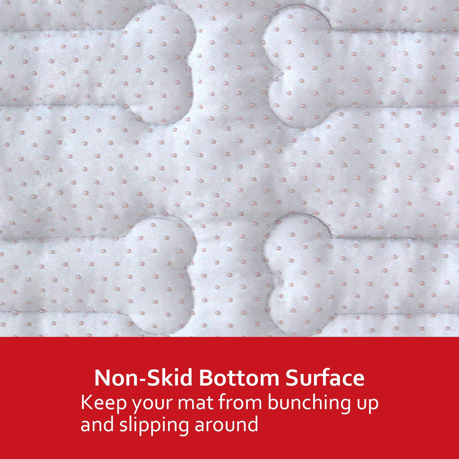 Moonsea dog crate mat anti-slip bottom prevents movement on wood floors.