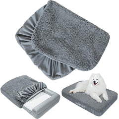 Moonsea funda cama perro felpa suave gris, confort inmediato para tu mascota.