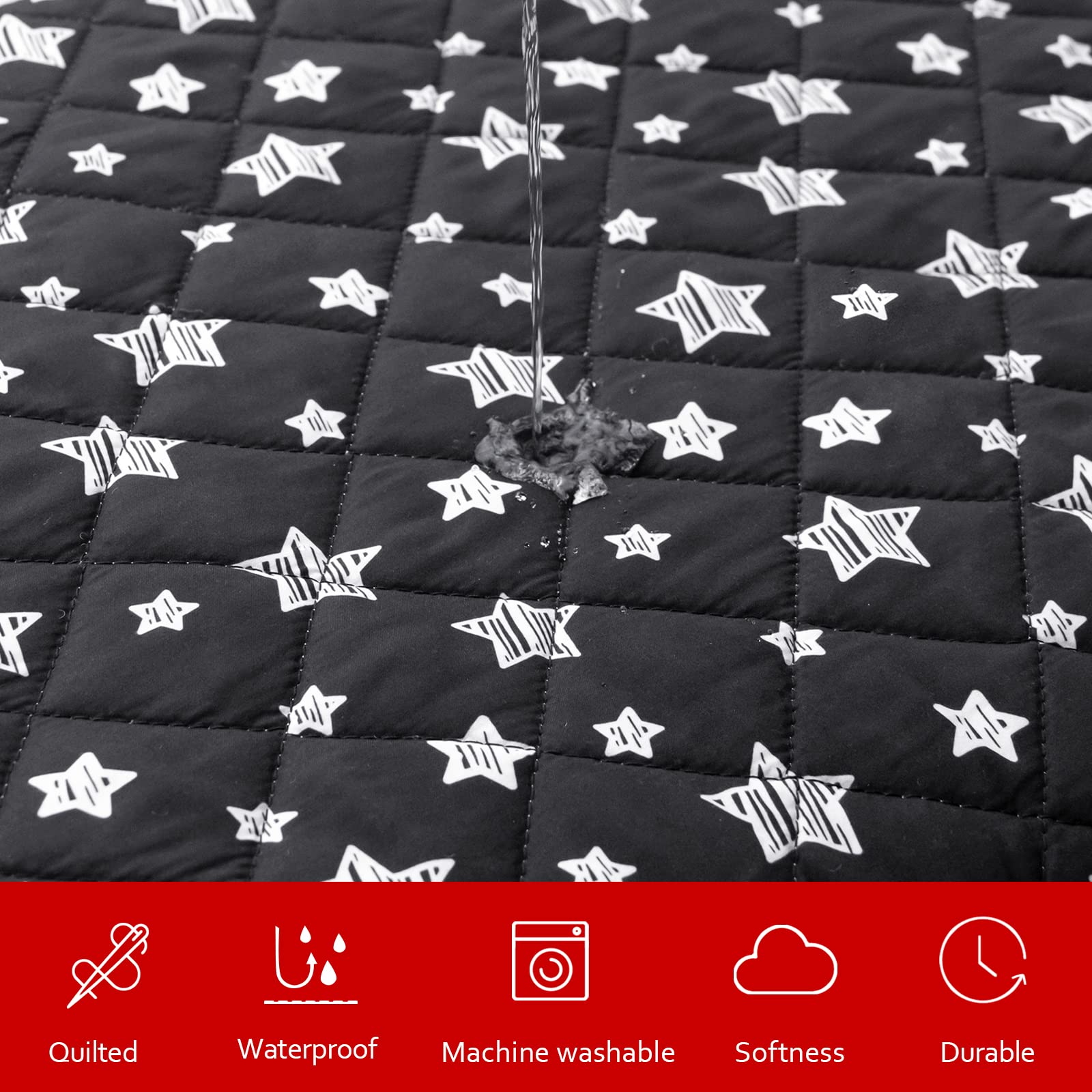 Moonsea quilted-soft-fabric displays plush comfort for pets during restful lounging.