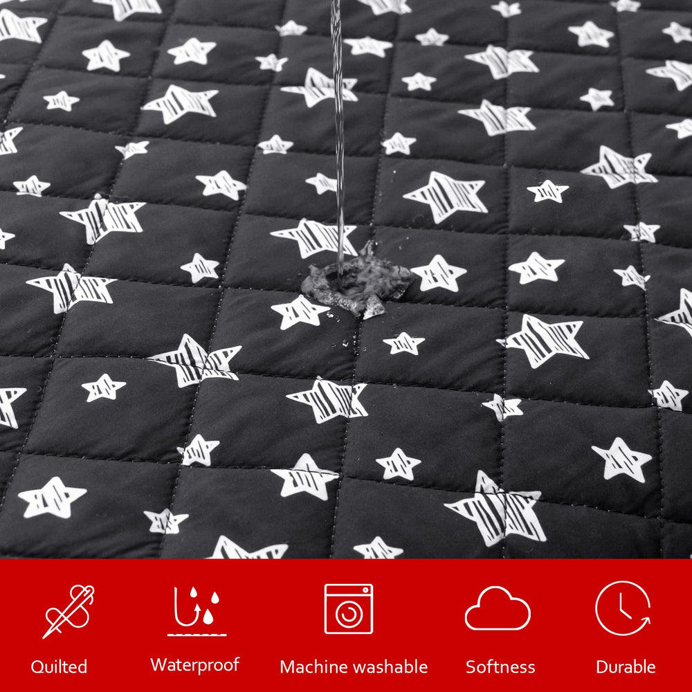 Moonsea quilted-soft-fabric displays plush comfort for pets during restful lounging.