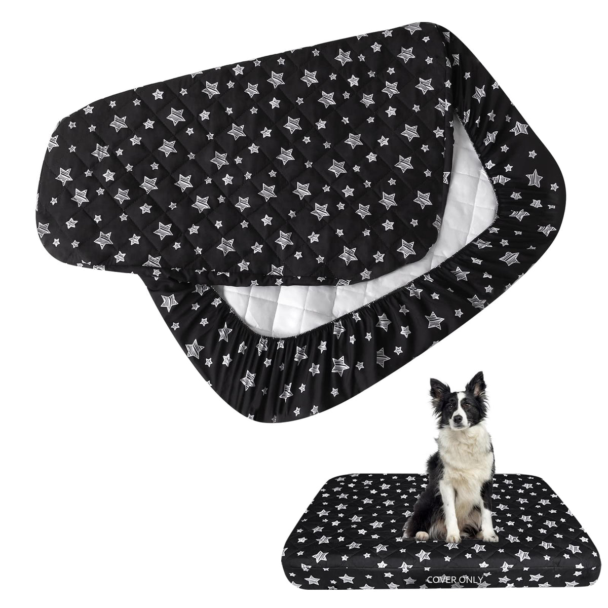 Moonsea waterproof dog bed cover top-material shows durable microfiber for mess-free cuddles.