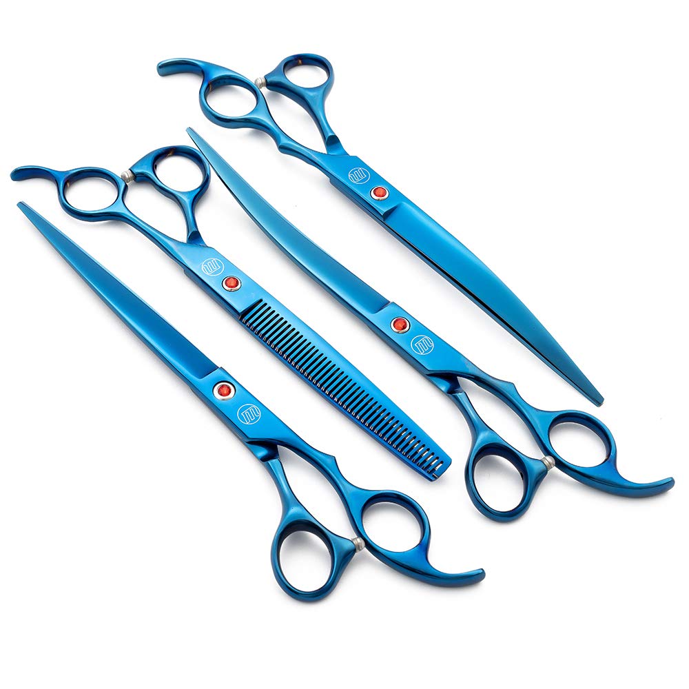 Moontay dog downward-curved scissors 8in help follow contours for tidy, safe trims.